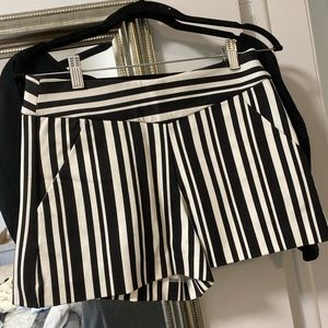 Zara black and white striped shorts